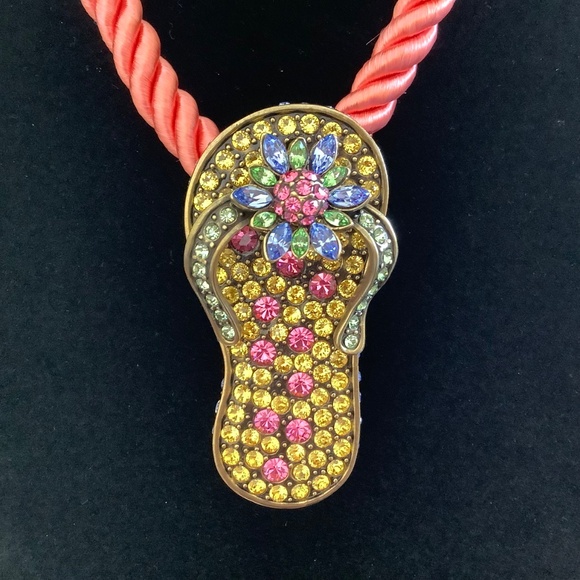 Heidi Daus Flipping Fabulous Crystal Pin Earrings and Silk Cord Multi - Picture 4 of 16